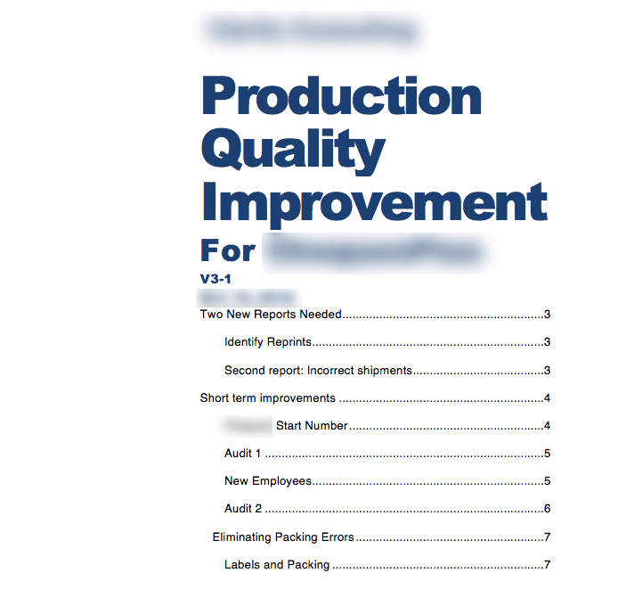 Production Improvement Business Analysis